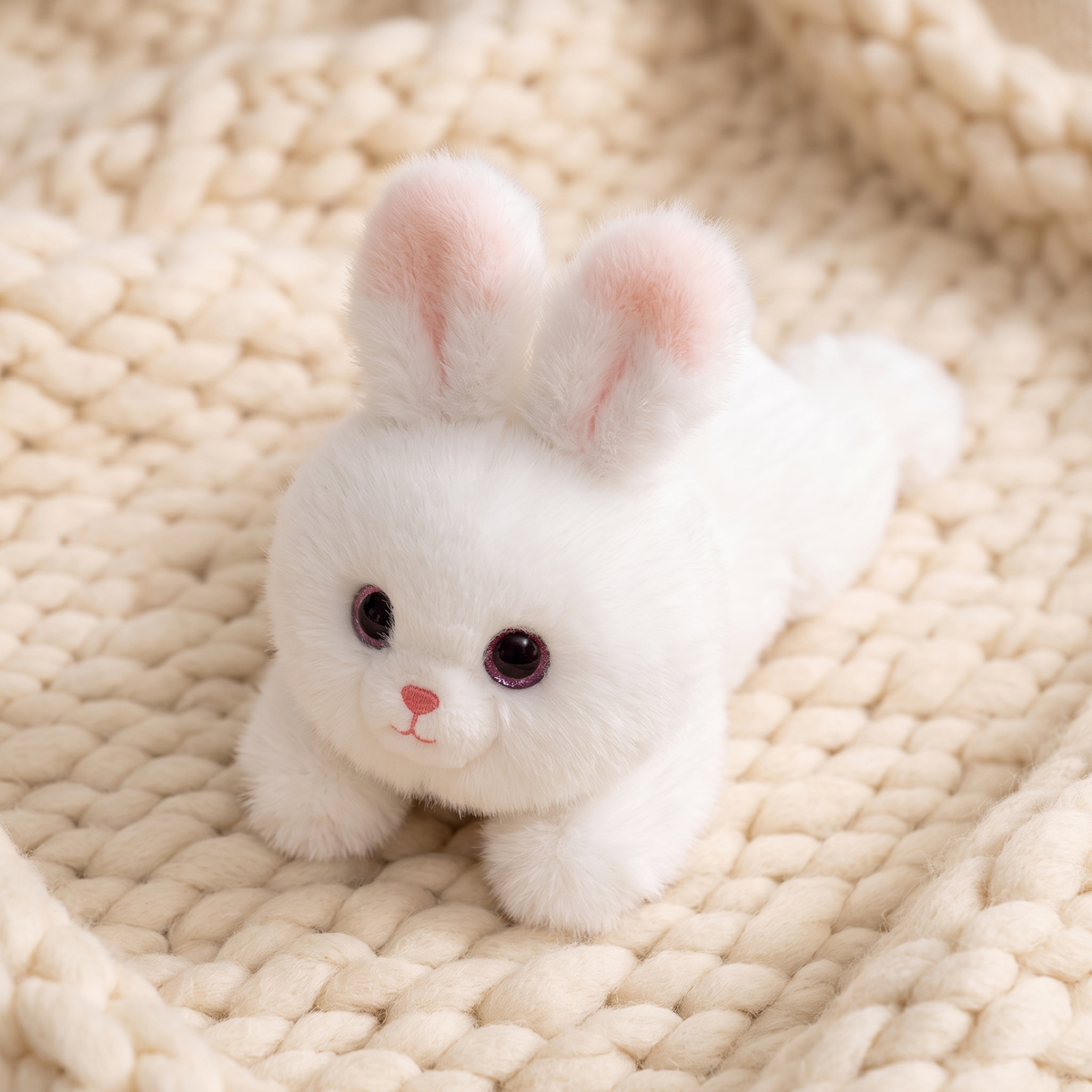 Peluche Lestée Lapin Blanc 30 cm