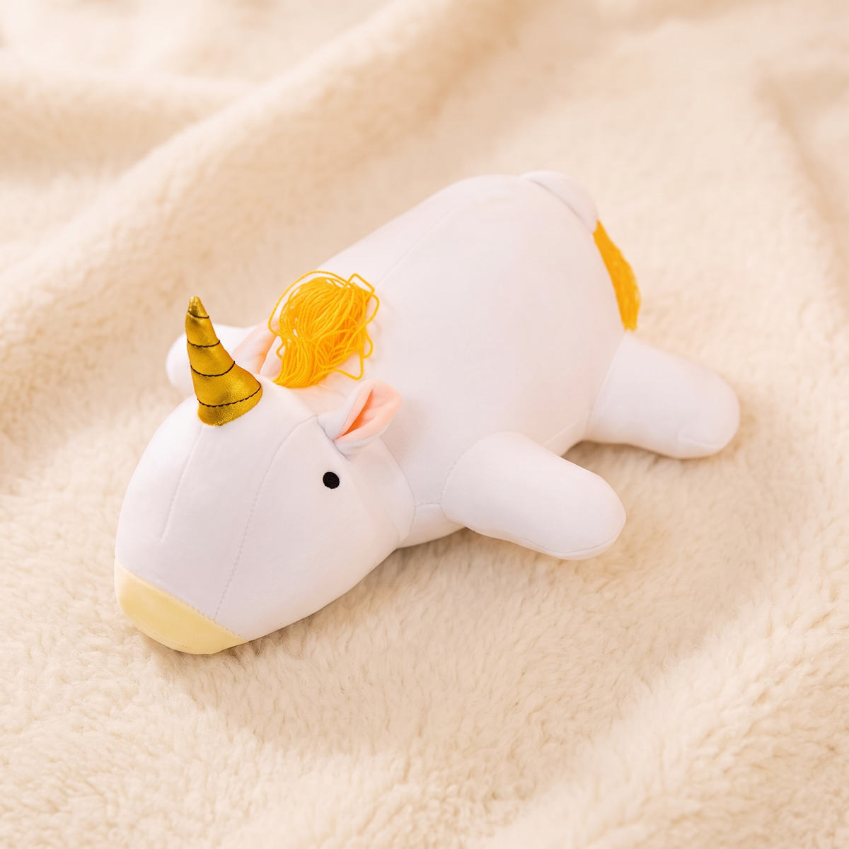 Peluche Lestée Licorne Blanche