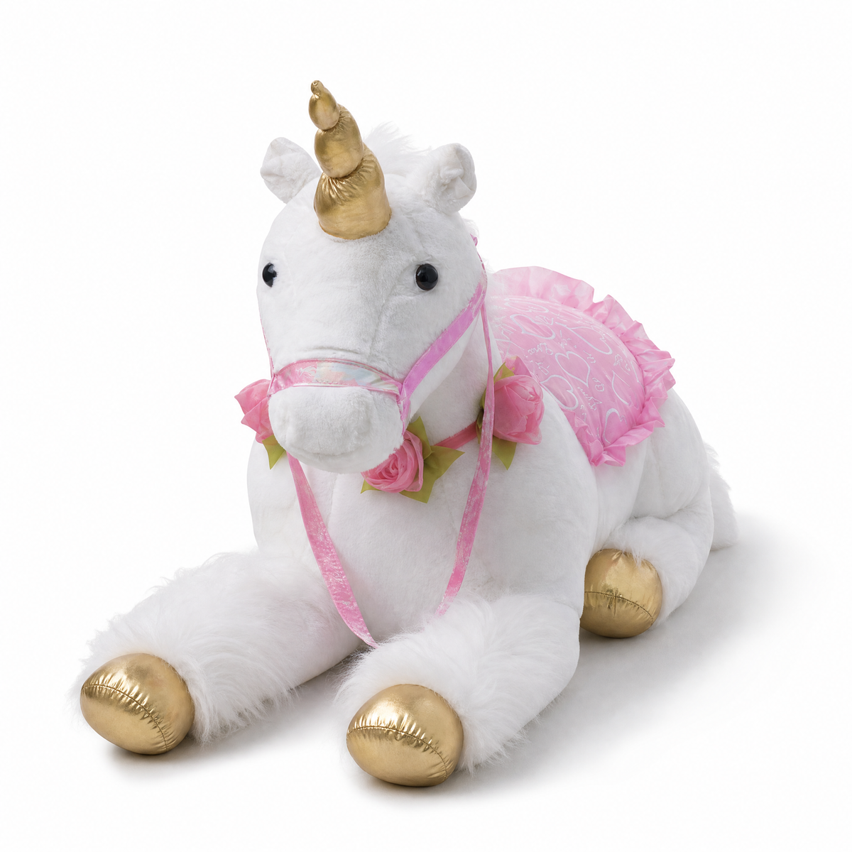 Riesiges Einhorn-Plüschtier Weiß 100 cm