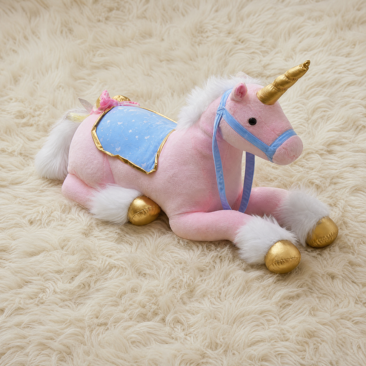 Peluche Licorne Géante Rose 100 cm