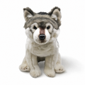 Peluche Loup Assis Réaliste 27cm