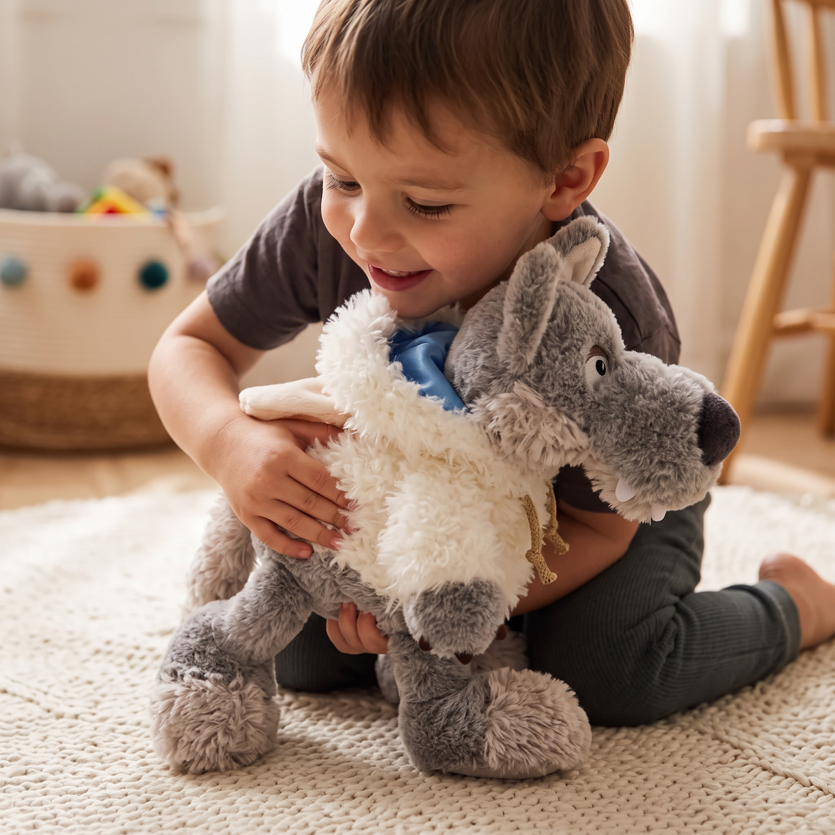 Peluche Loup Déguisé en Mouton Blanc