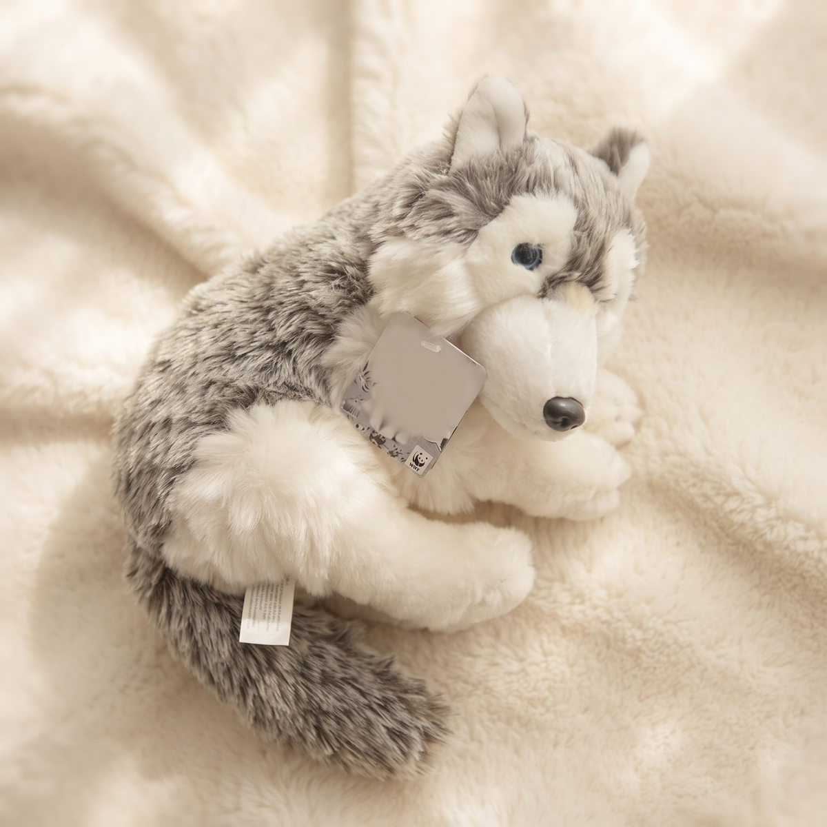 Peluche Loup Gris de Sibérie 28 cm