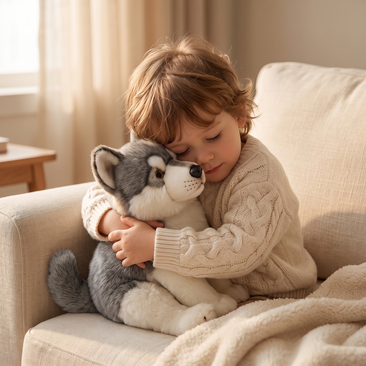 Plüschtier Wolf Grau-Weiß 38 cm