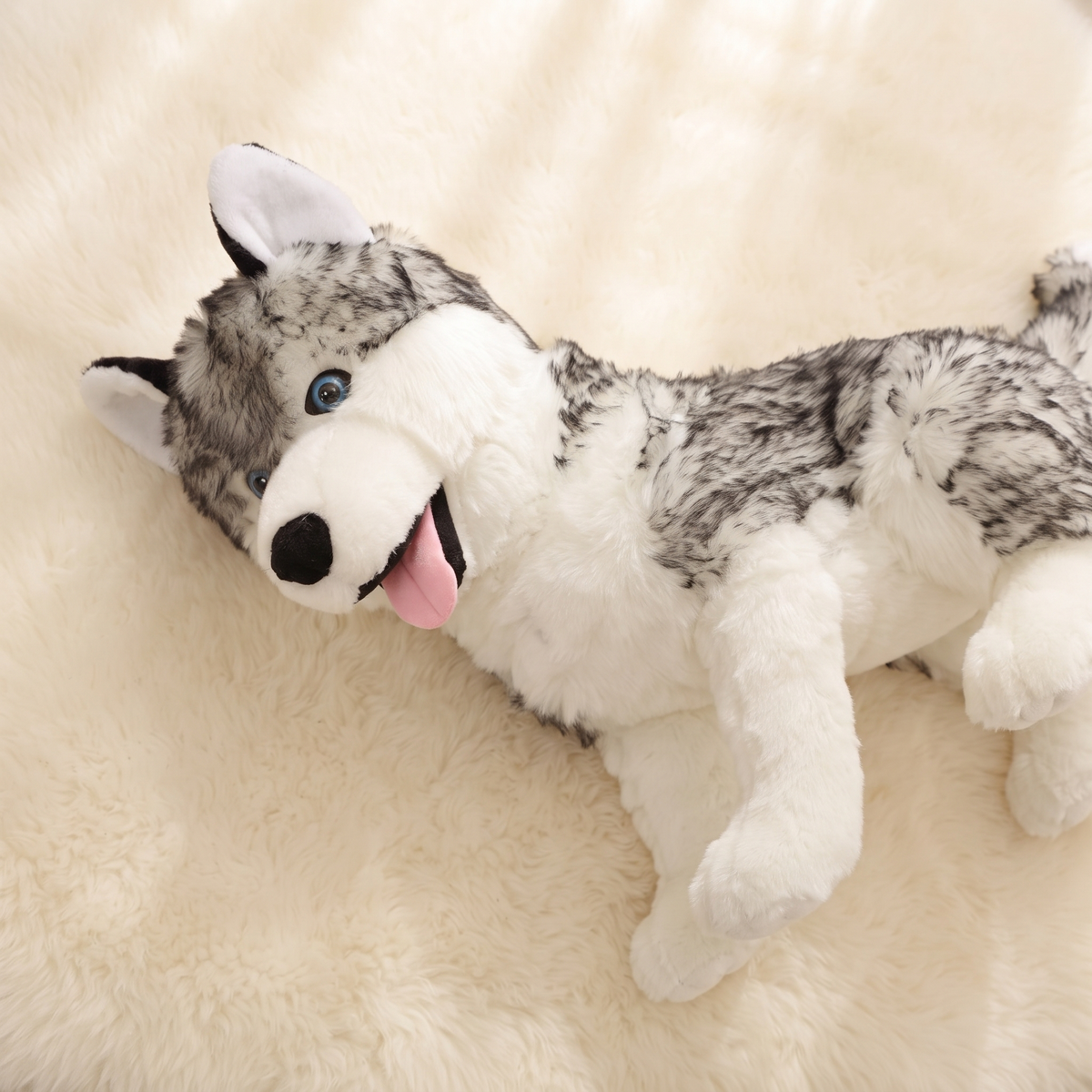 Peluche Loup Husky Gris 53cm
