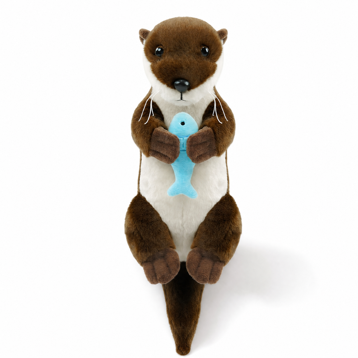 Peluche Loutre Allongée avec Poisson