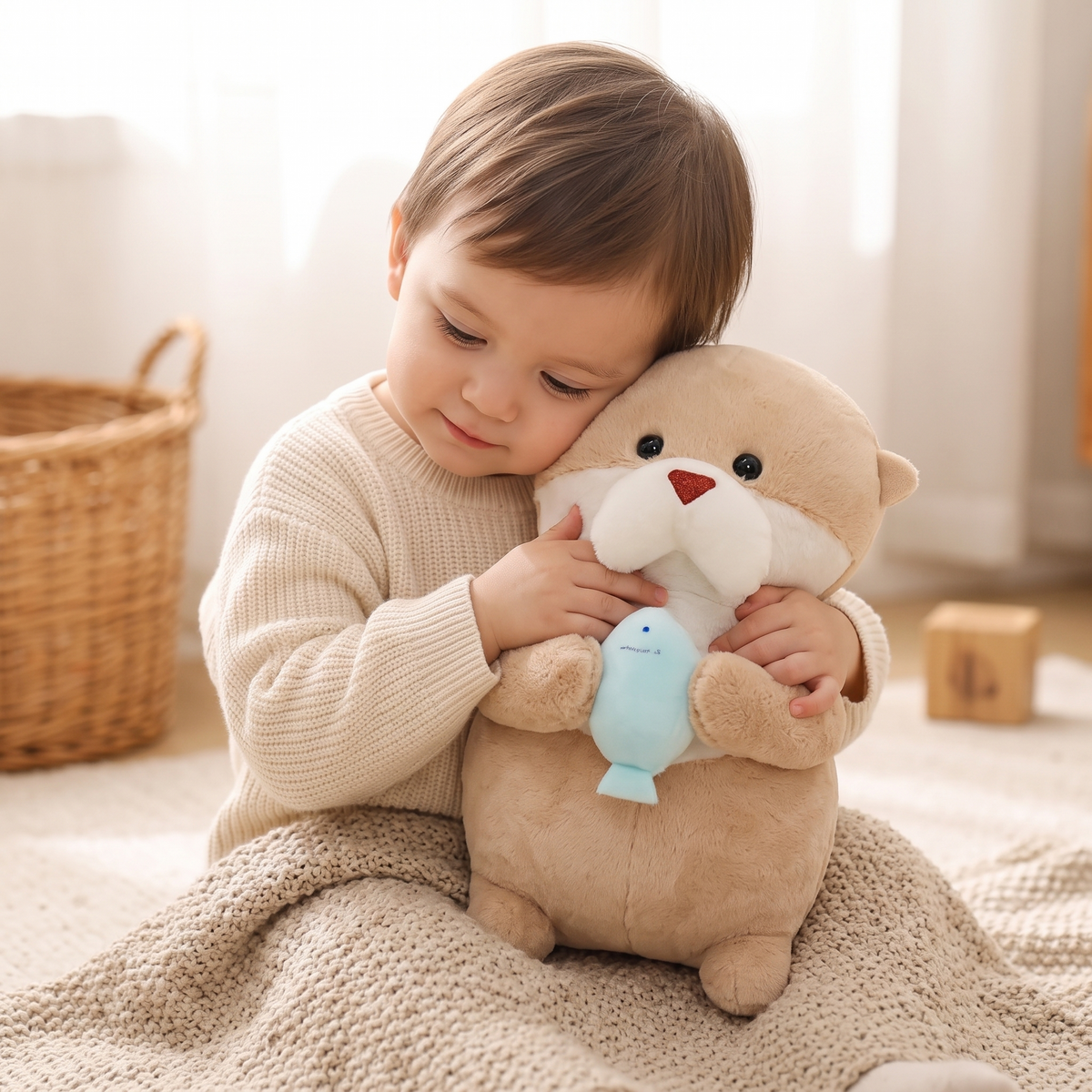 Peluche Loutre avec Poisson
