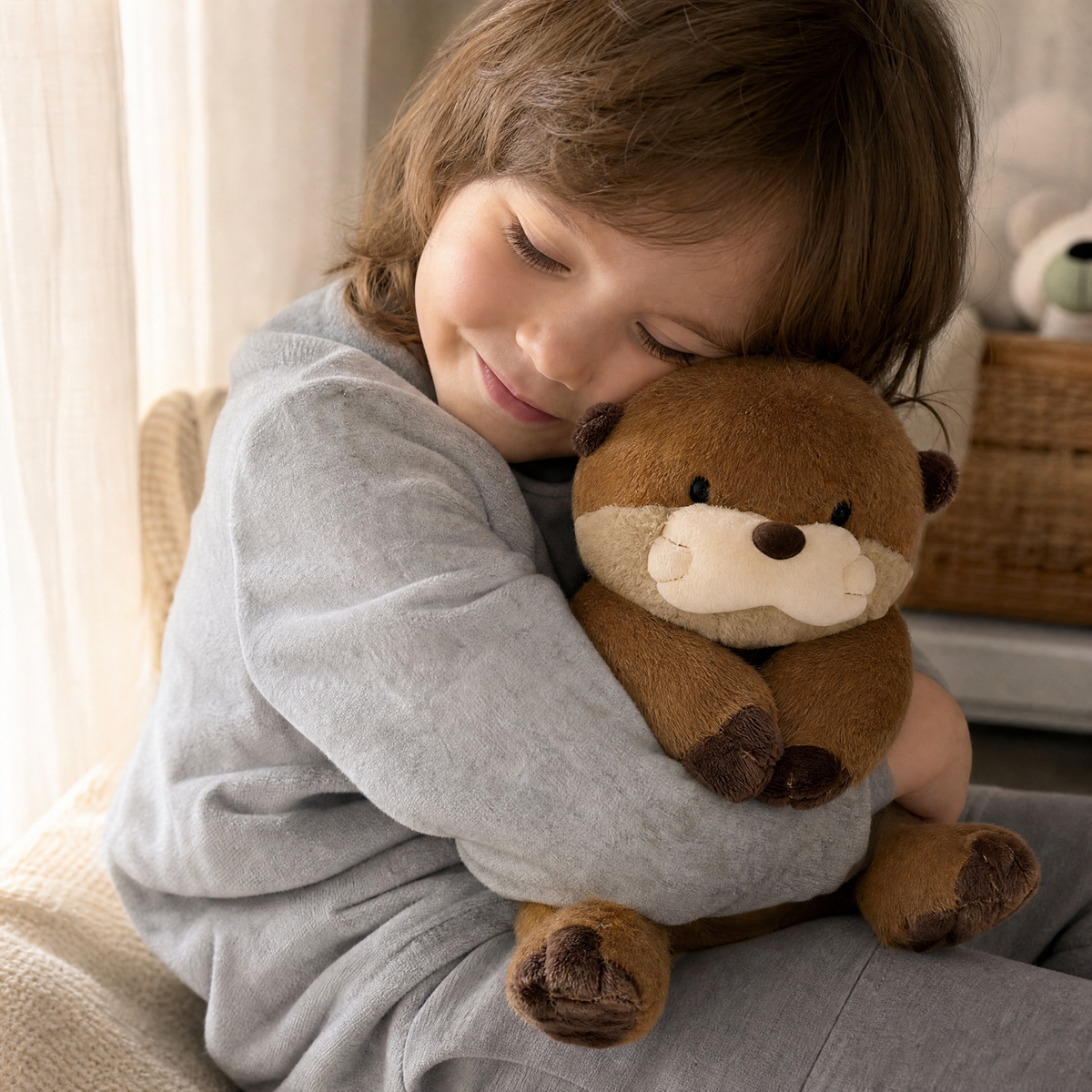 Peluche Loutre Réaliste Marron 27 cm