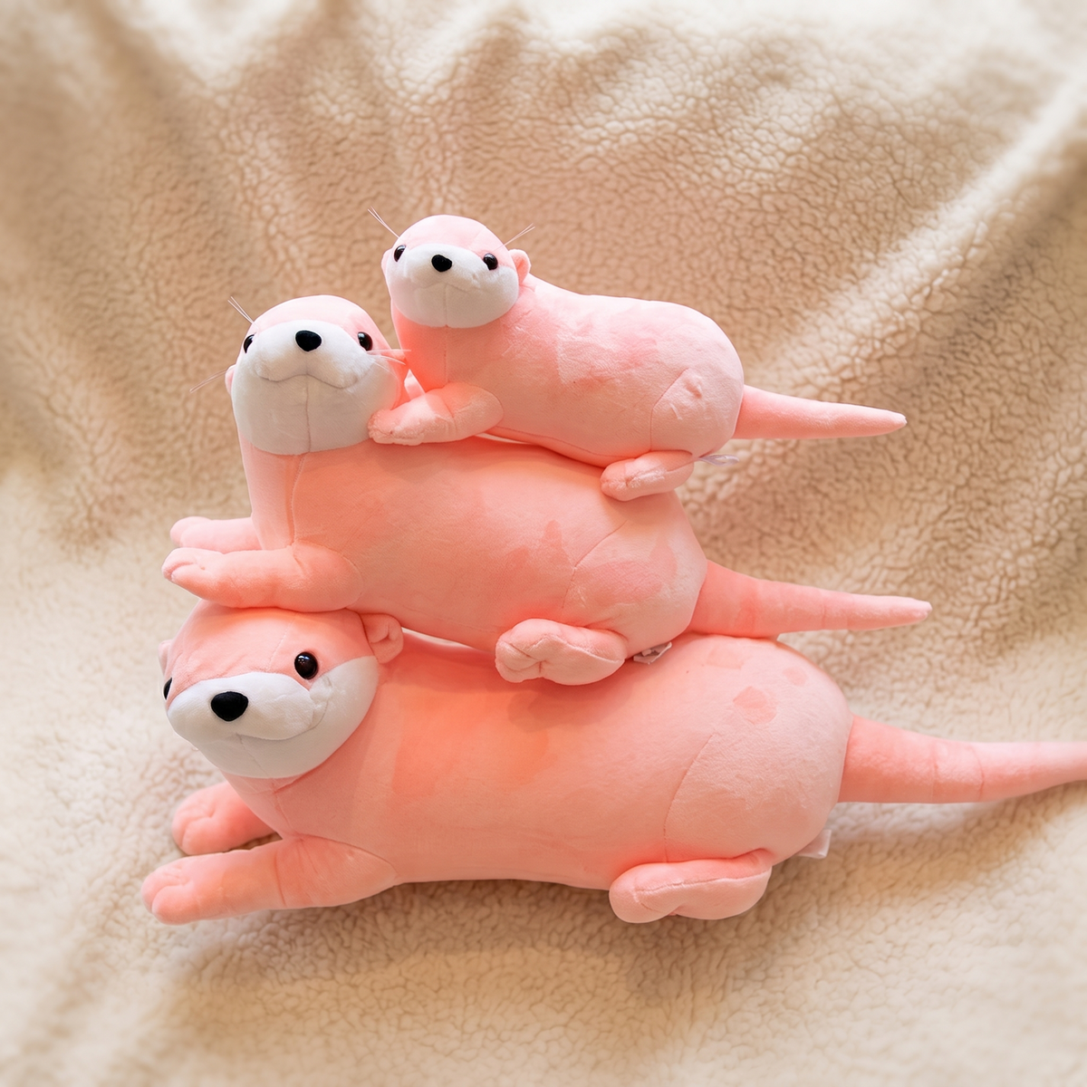 Peluche Loutre Rose Douce
