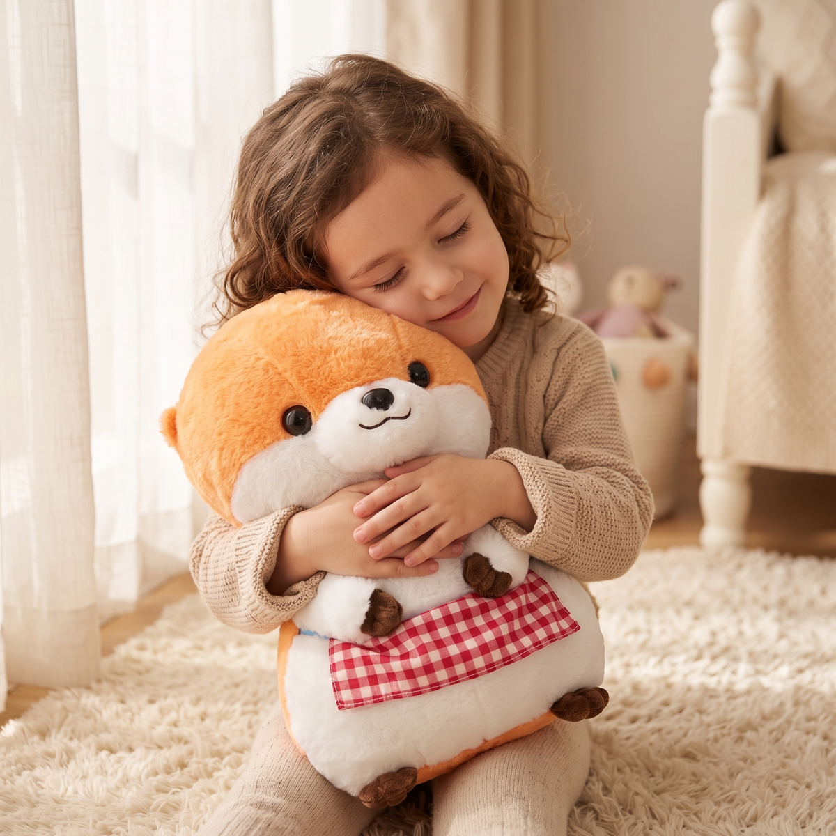Peluche Loutre Tablier à Carreaux