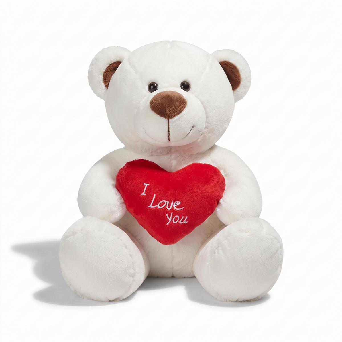 Peluche Ours Blanc Cœur I Love You 33cm