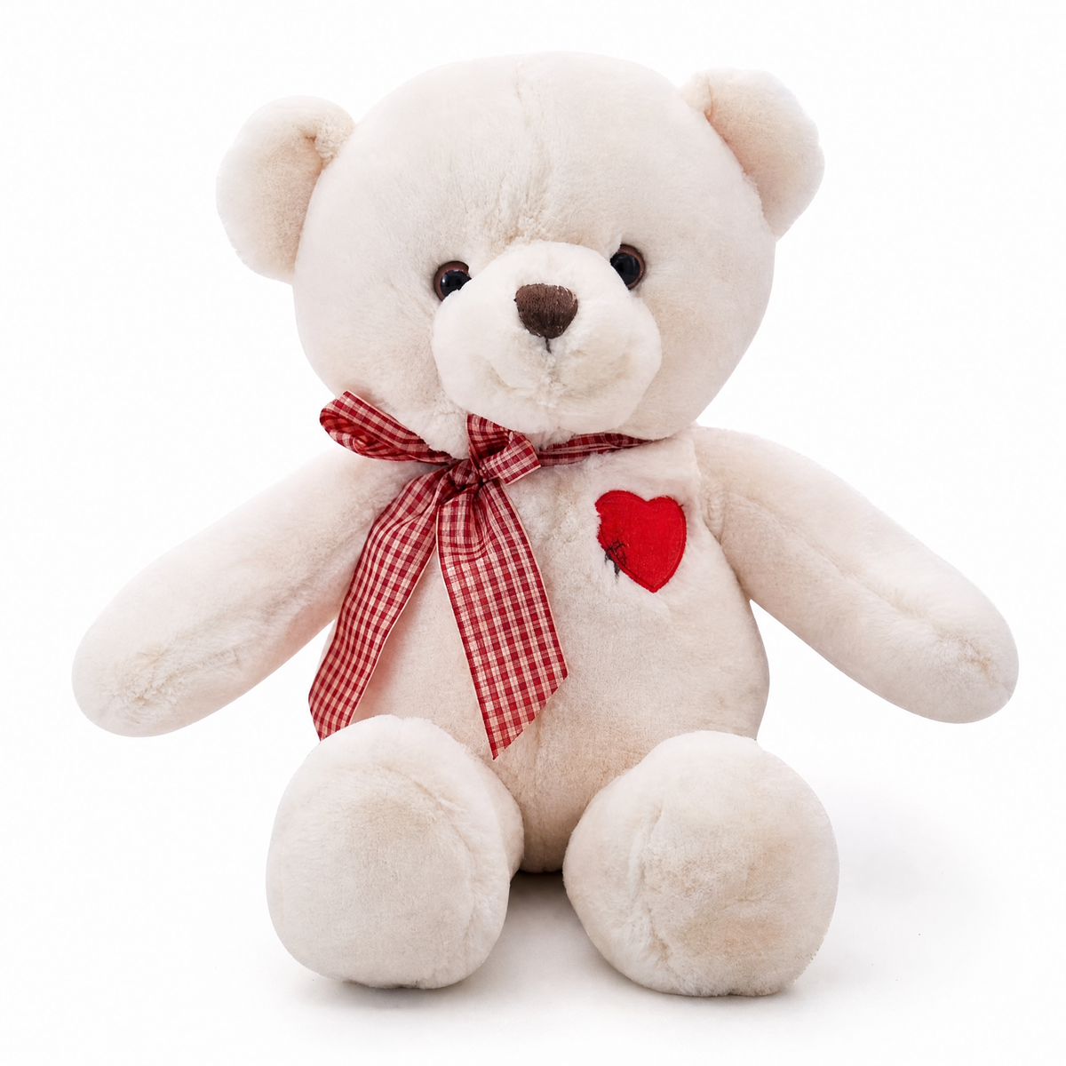 Peluche Ours Blanc Cœur Rouge