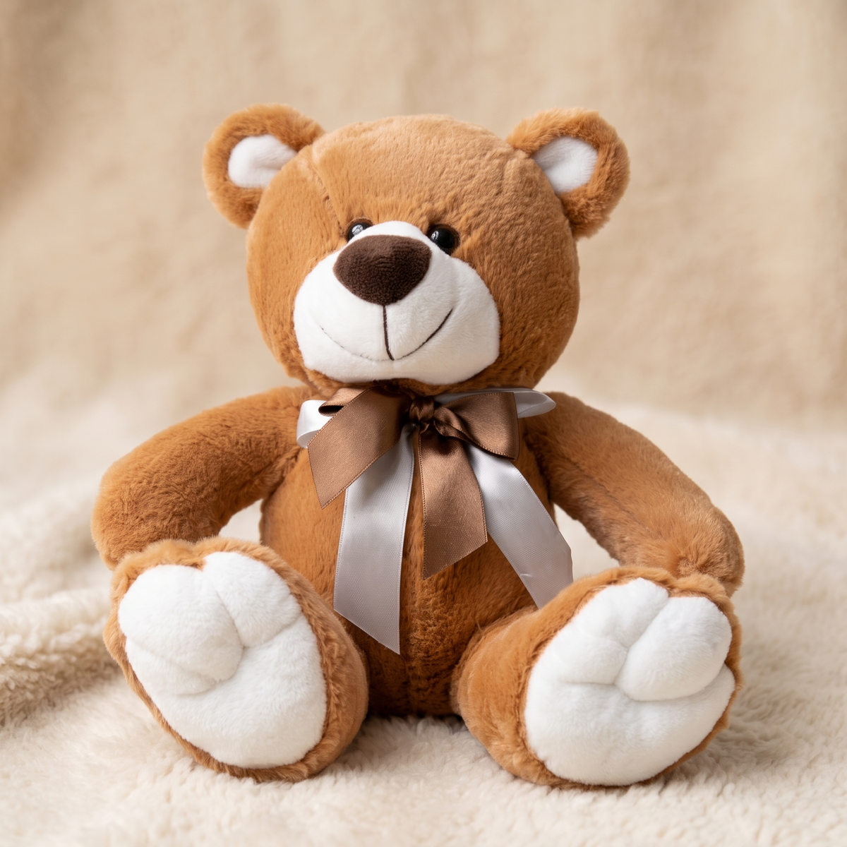 Peluche Ours Brun avec Nœud Satin