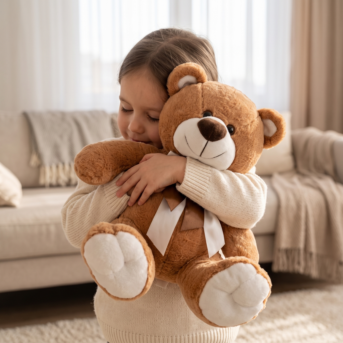 Peluche Ours Brun avec Nœud Satin