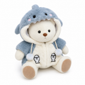 Bewegliches Teddybär-Plüschtier Nino im grünen Overall