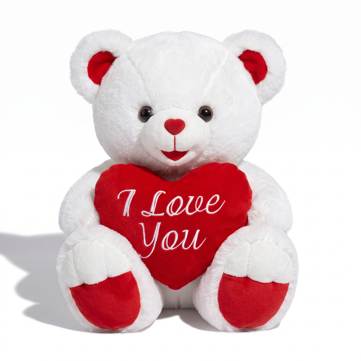Peluche Ourson Cœur I Love You Blanc et Rouge
