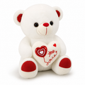 Peluche Ourson Saint Valentin Blanc avec Cœur Love