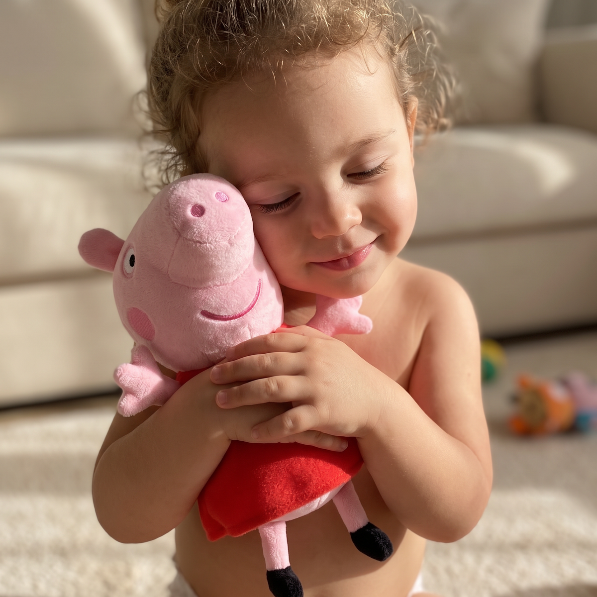 Peluche Peppa Pig 19 cm Robe Rouge