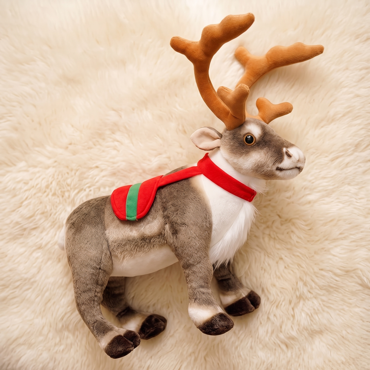 Peluche Renne de Noël à Écharpe Festive