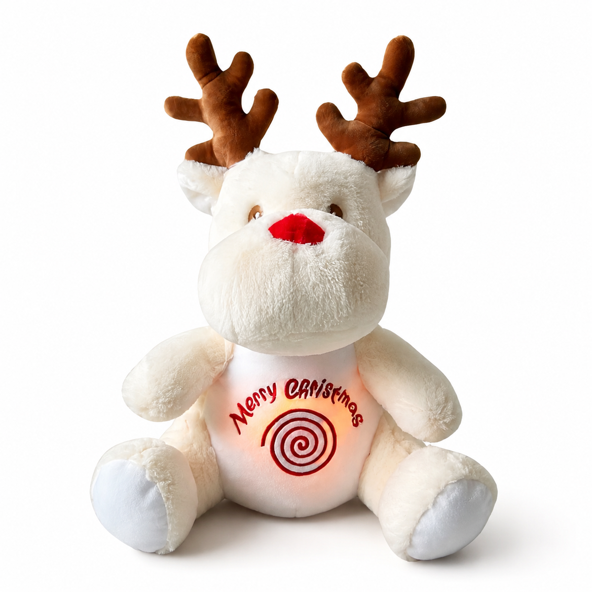 Peluche Renne qui Respire Noël Blanc ou Marron