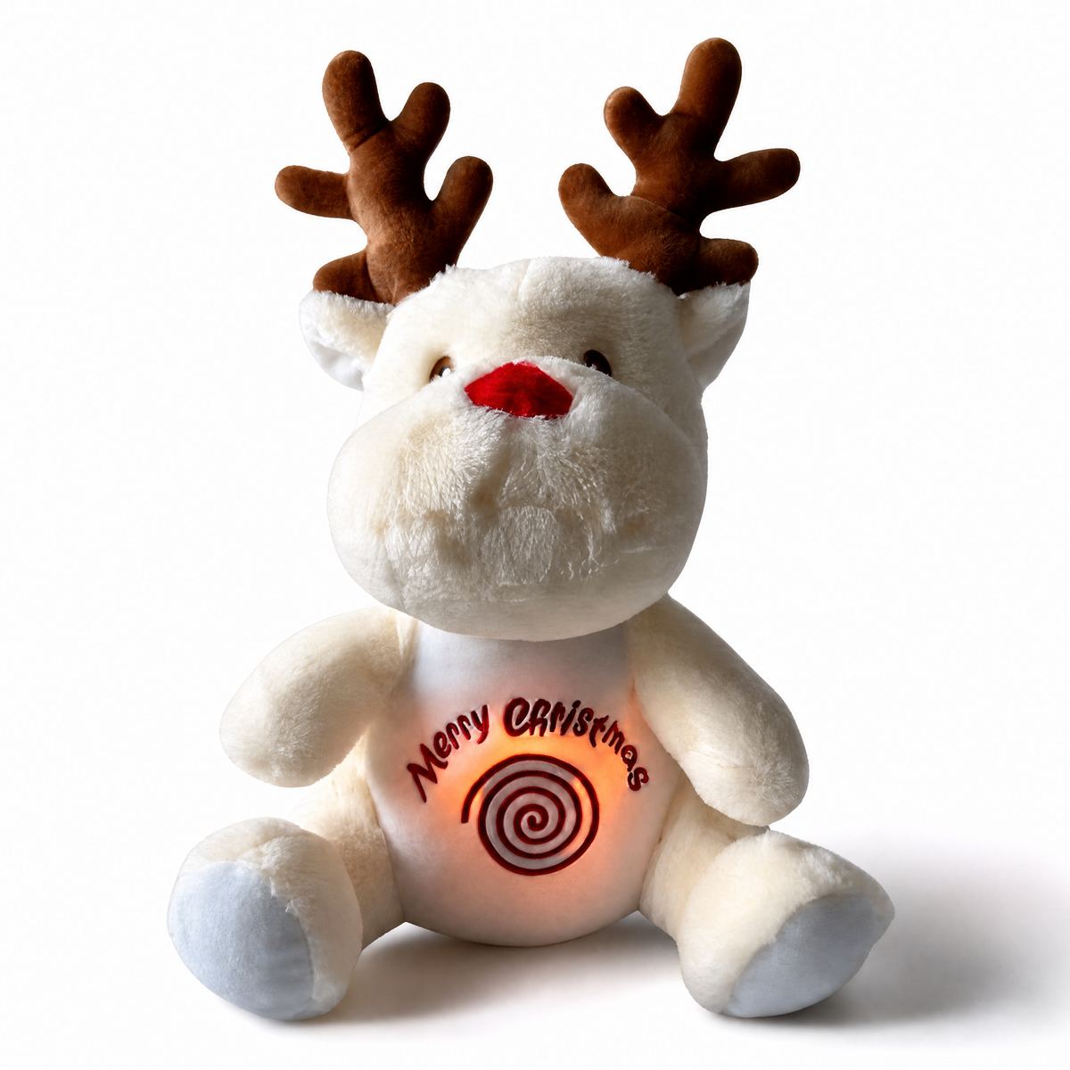 Peluche Renne qui Respire Noël Blanc ou Marron