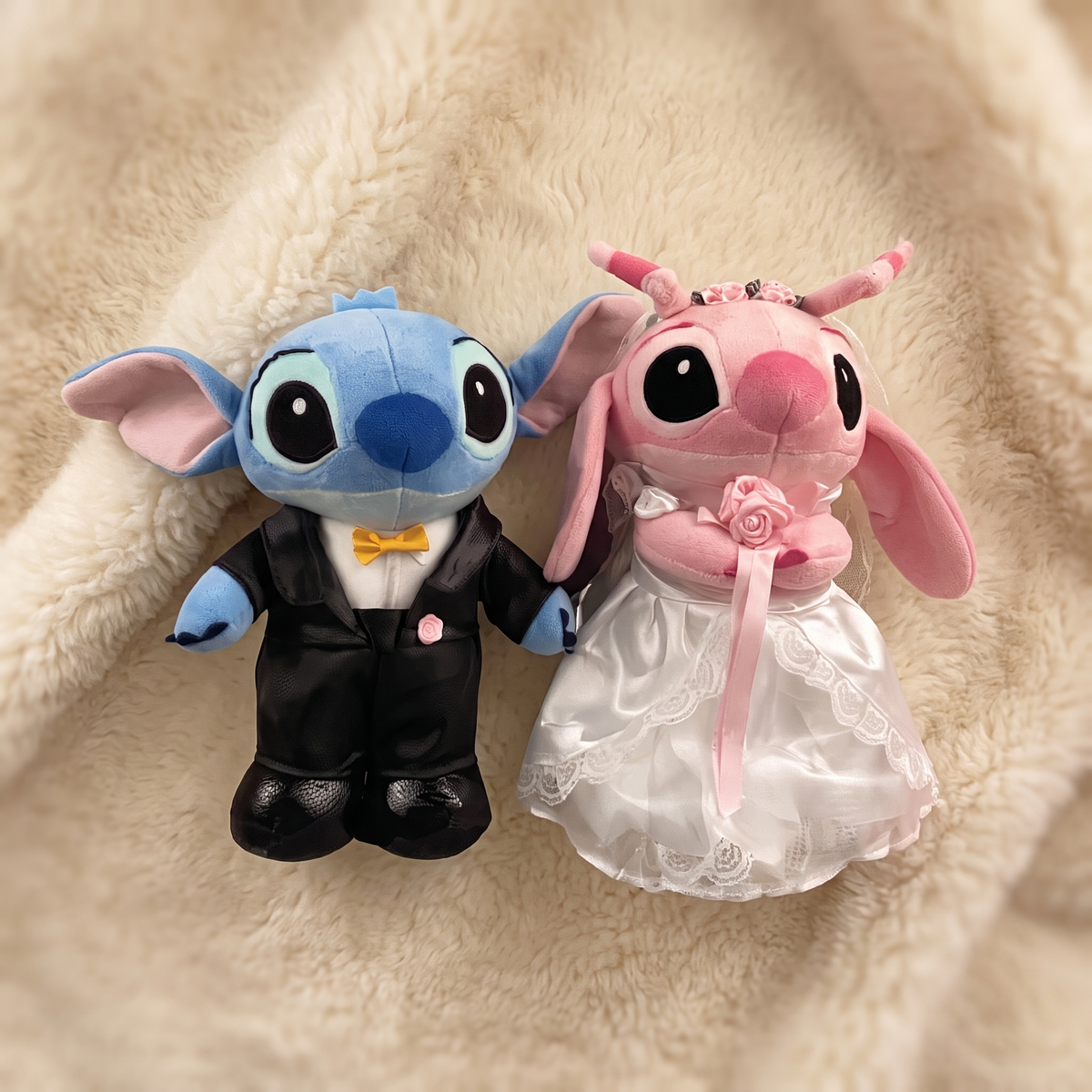 Peluche Stitch Disney Duo Mariés Stitch et Angel