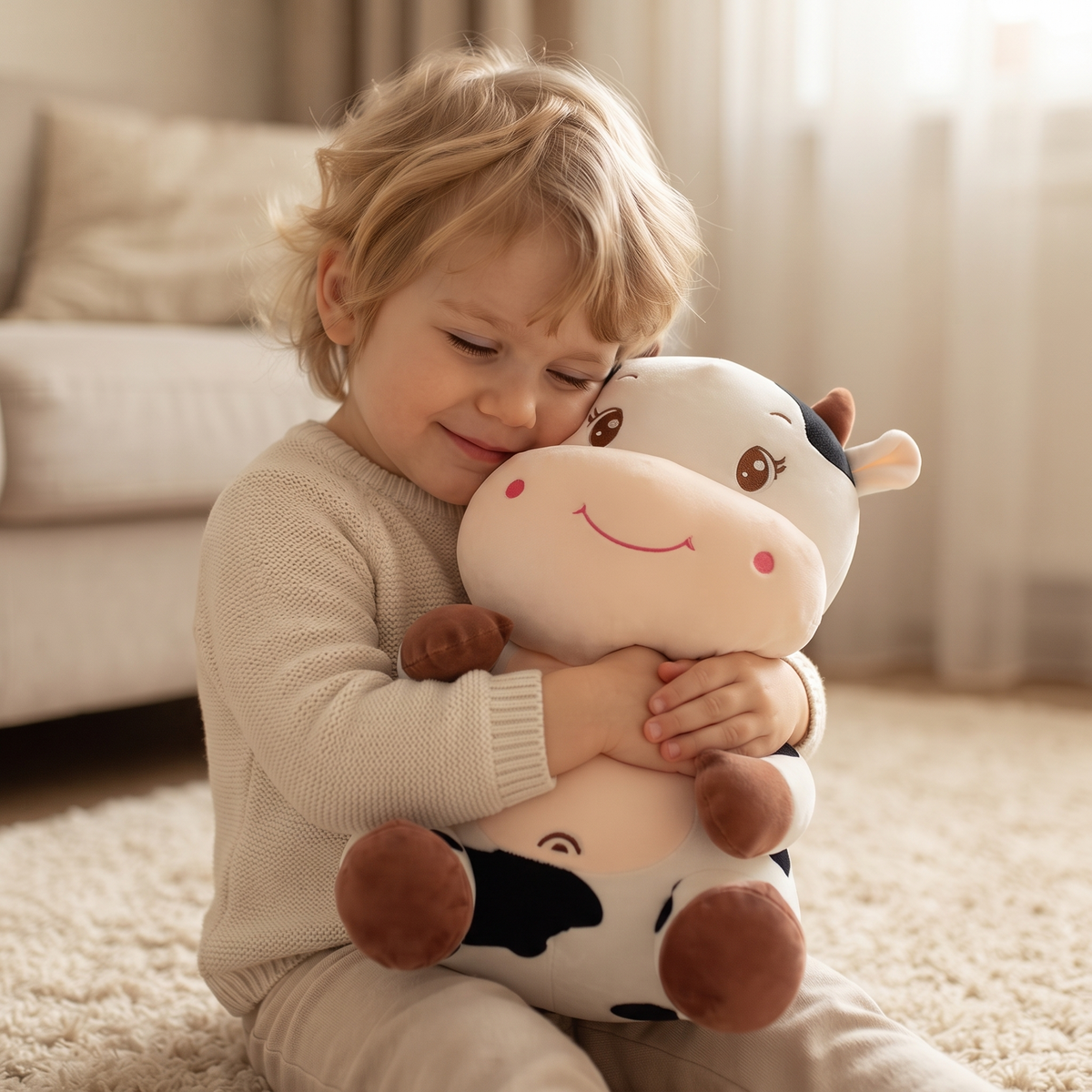 Peluche Vache Bébé 25cm