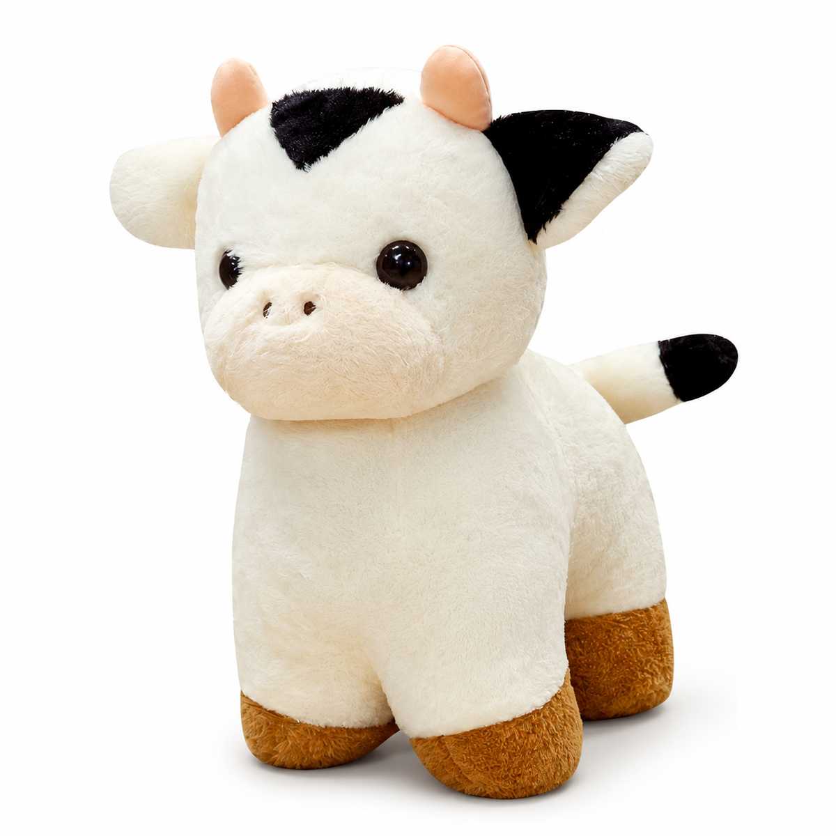 Peluche Vache Bébé Blanc et Noir