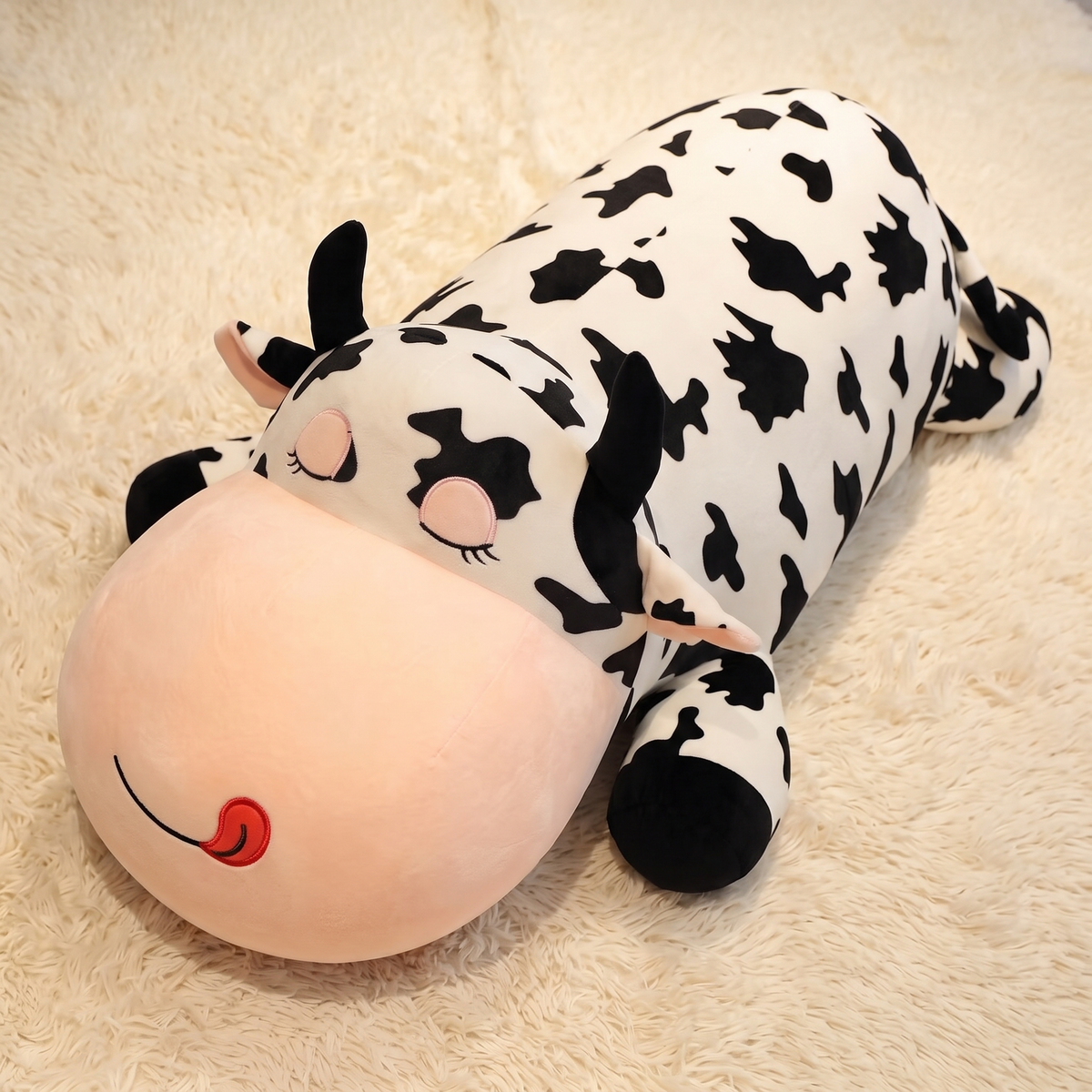 Peluche Vache Géante Allongée