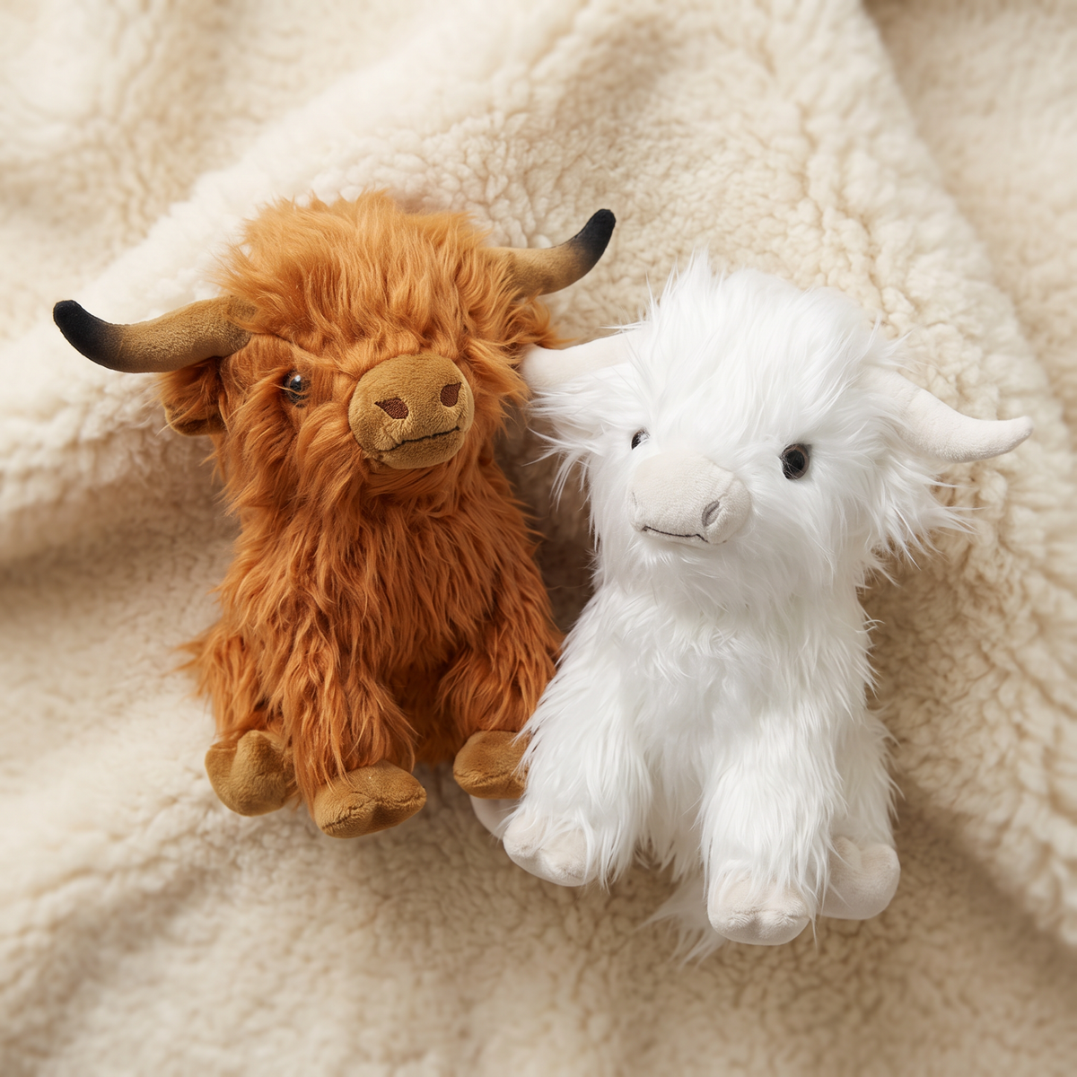 Peluche Vache Highland à Poils Longs