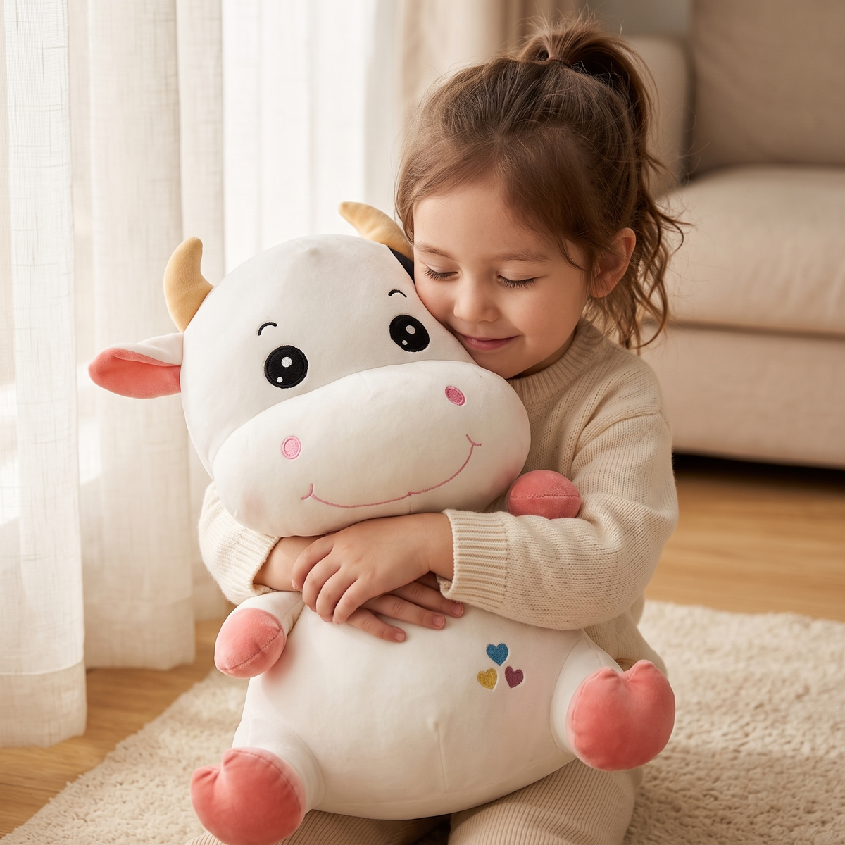 Peluche Vache Mignonne en Coton Doux