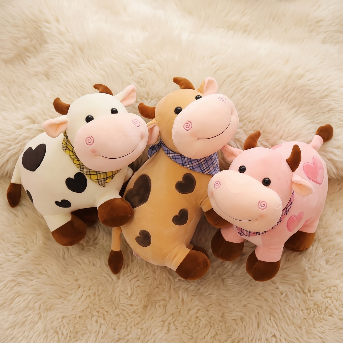 Peluche Vache Motif Cœur