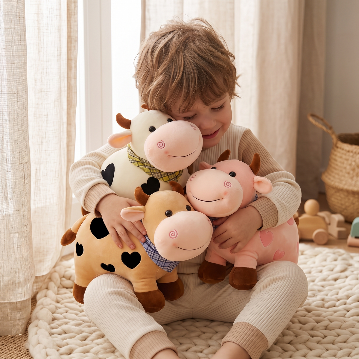 Peluche Vache Motif Cœur