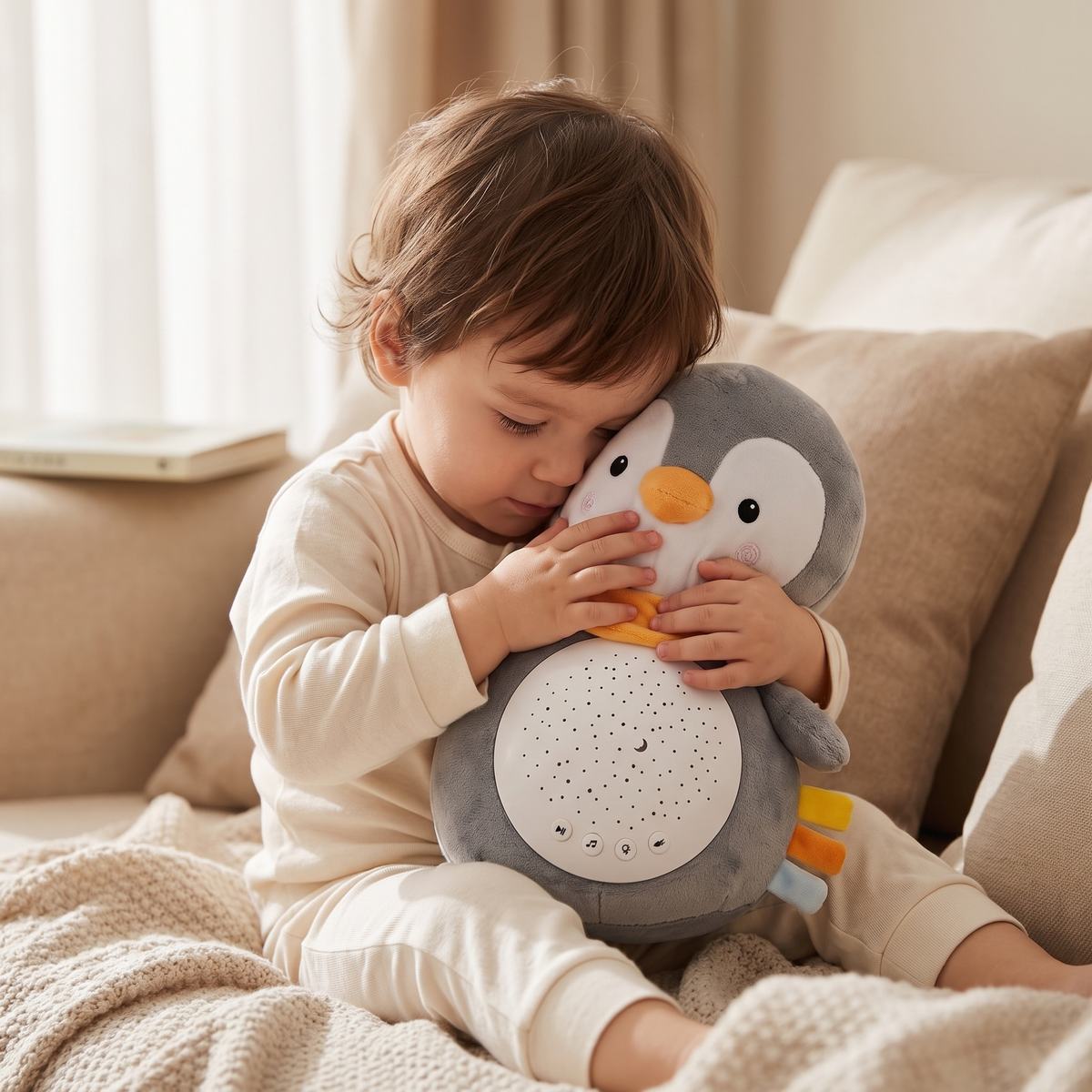 Peluche Veilleuse Bruit Blanc Pingouin
