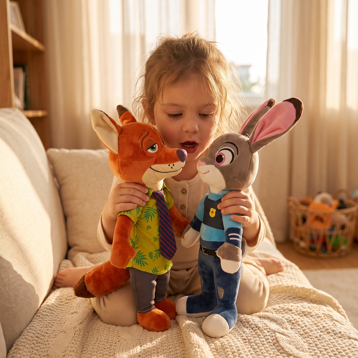 Peluche Zootopie Nick Wilde et Judy Hopps
