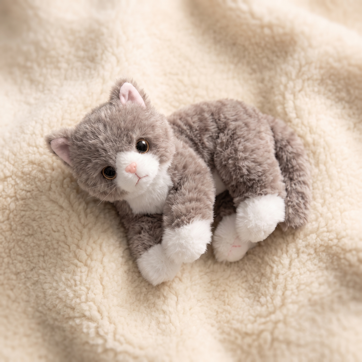 Peluche Chat Réaliste Gris Tigré