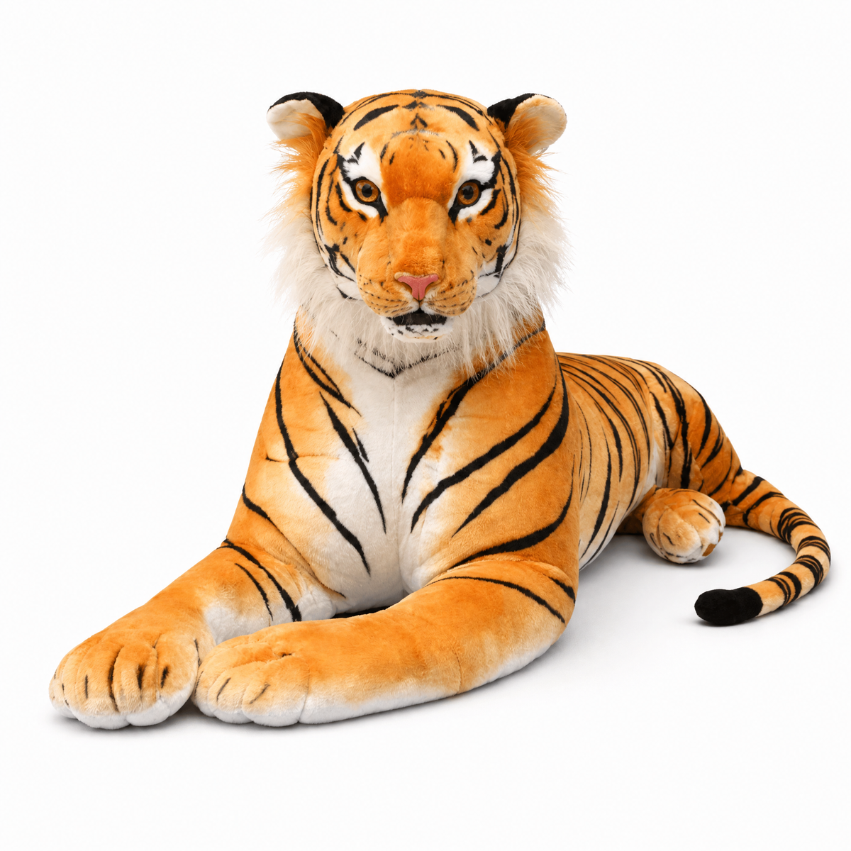 Peluche Tigre Géante Réaliste Allongée