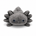 Peluche Axolotl Réaliste Noire aux Yeux Bleus