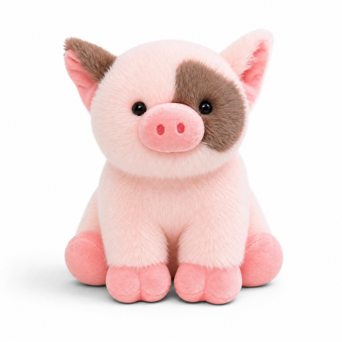 Peluche Cochon Rose avec Tache Marron