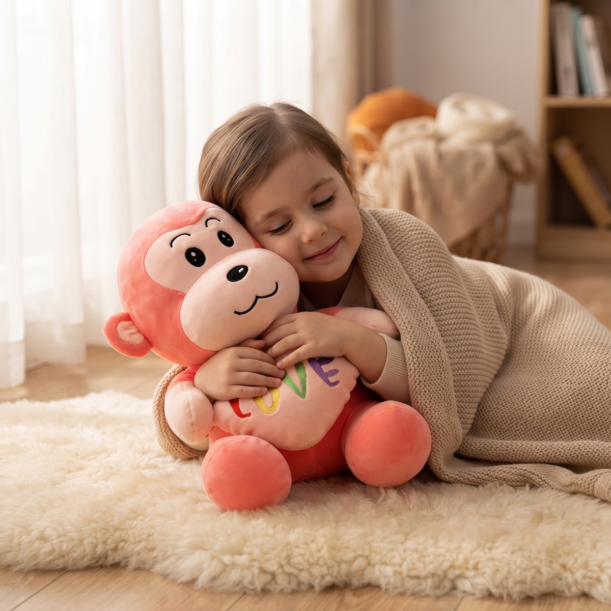 Singe en Peluche avec Cœur Love