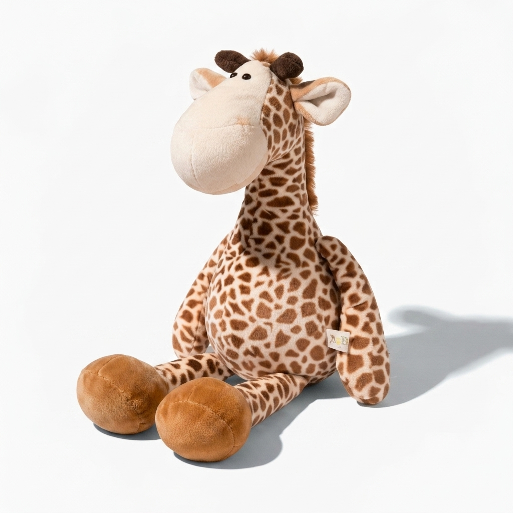 Peluche Girafe Assise à Gros Sabots