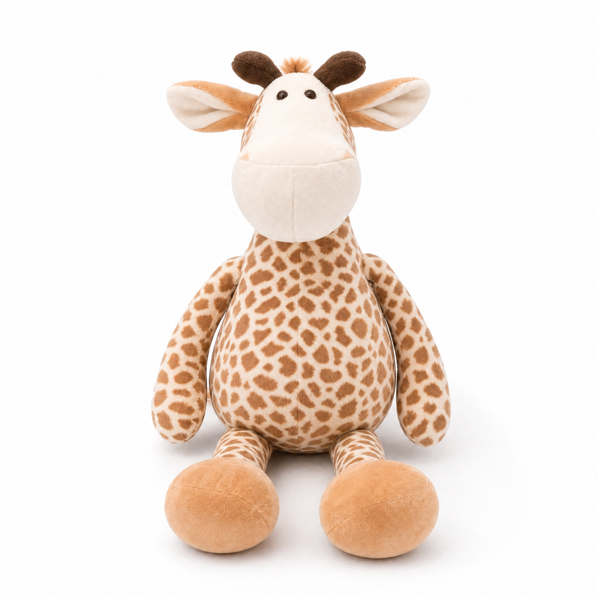 Plüschtier Sitzende Giraffe mit großen Hufen