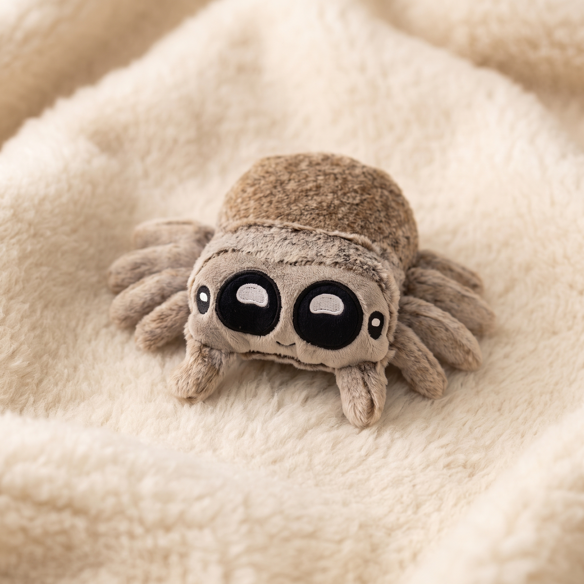 Peluche Araignée à Grands Yeux Grise
